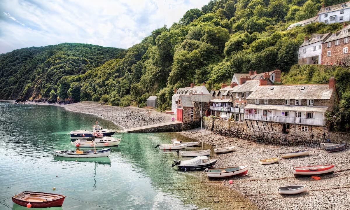 Riverside village cottages and harbour near Stoke Gabriel