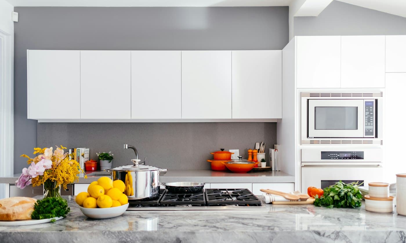 Bright, tidy kitchen ready after a domestic clean